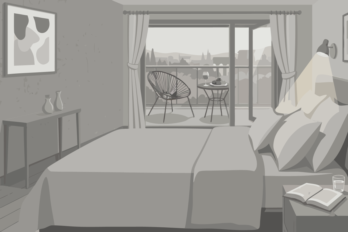 Dreibettzimmer mit Meerblick